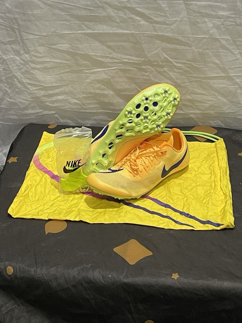 New Men’s 7 Nike Zoom Ja Fly 4 Citron Pulse Running Track Spikes DR2741-800
